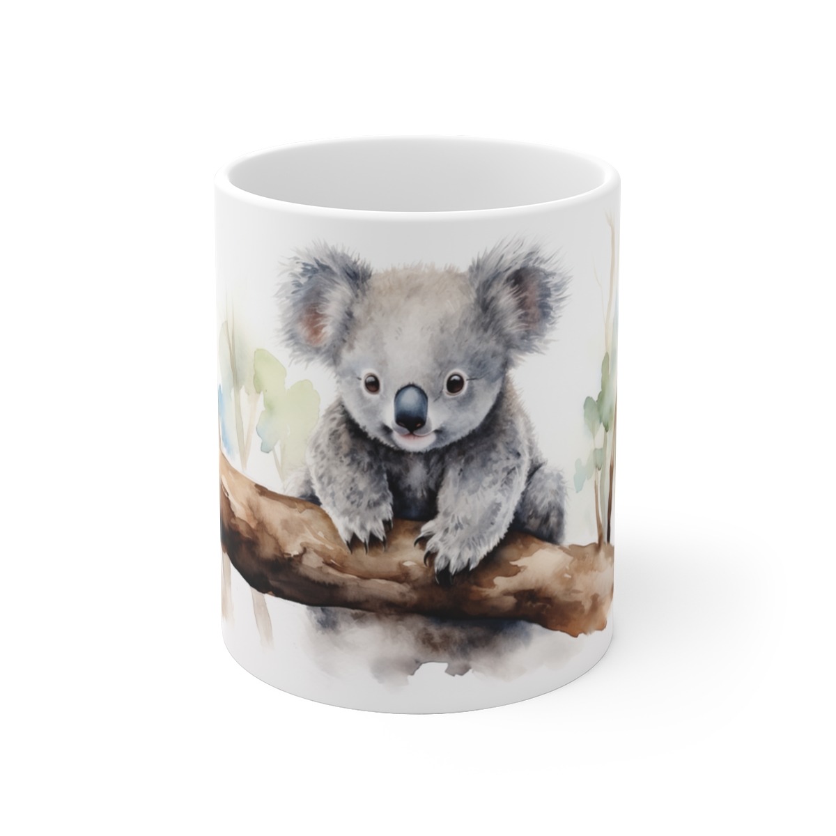 Keramikbecher mit Koalabär-Illustration im Aquarellstil