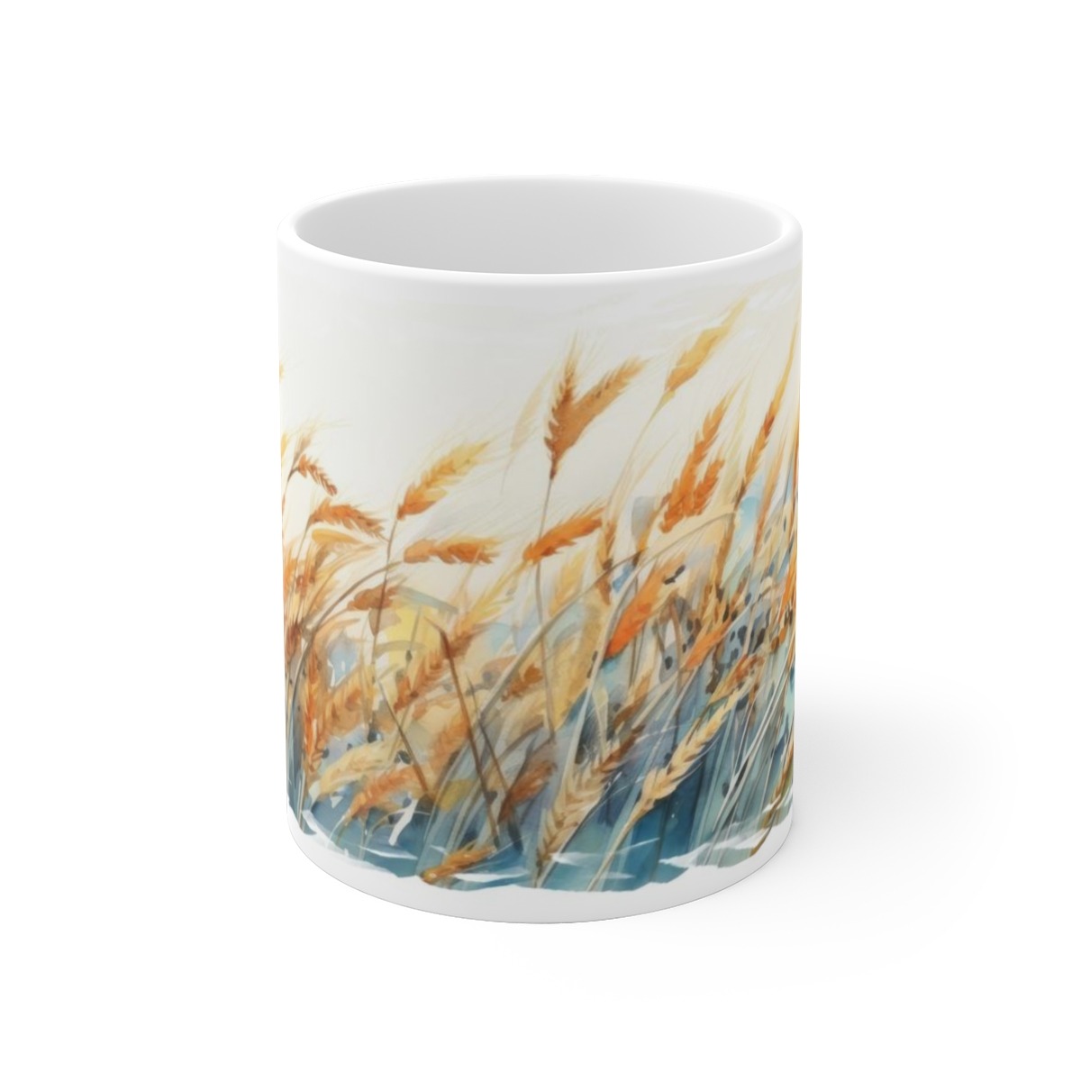 Tasse mit bedruckter Landschaft in Wasserfarbenstil