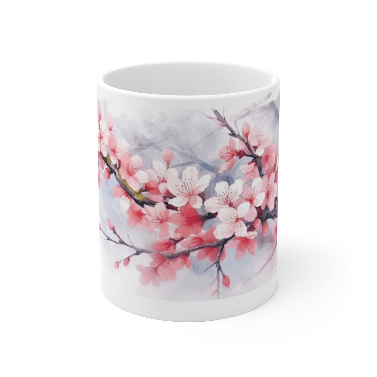 Kirschblüten Aquarell Tasse