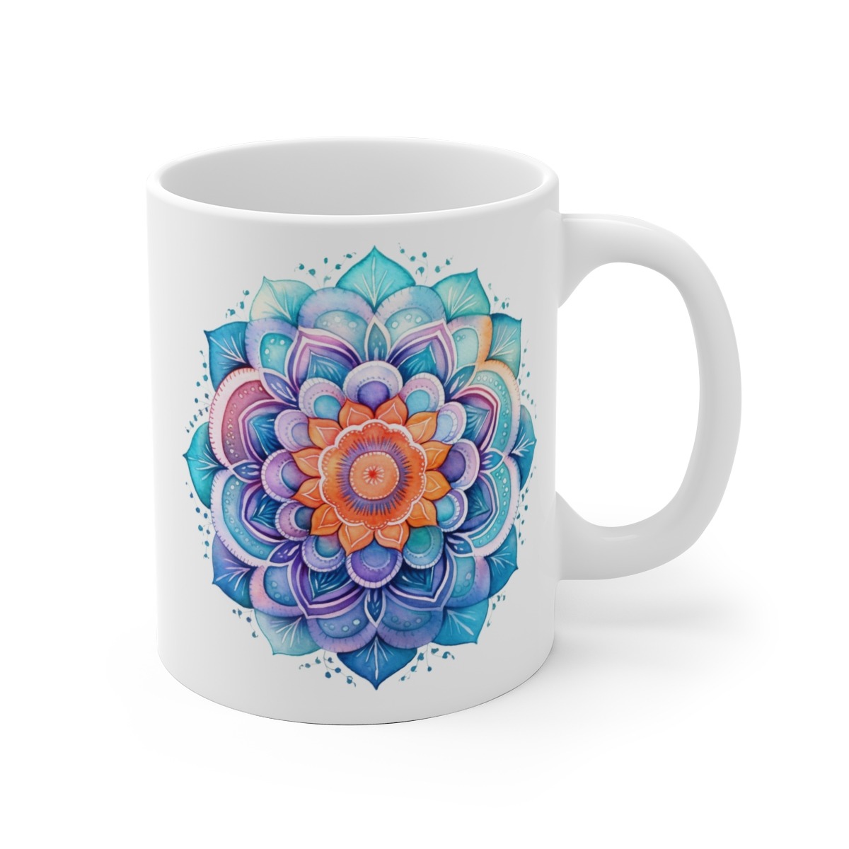 Bedruckte Tasse mit Aquarell-Mandala Muster