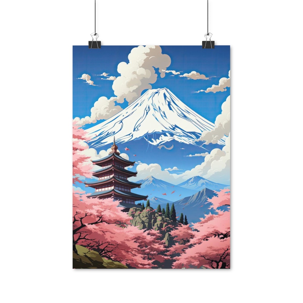 Japanische Poster von Mount Fuji