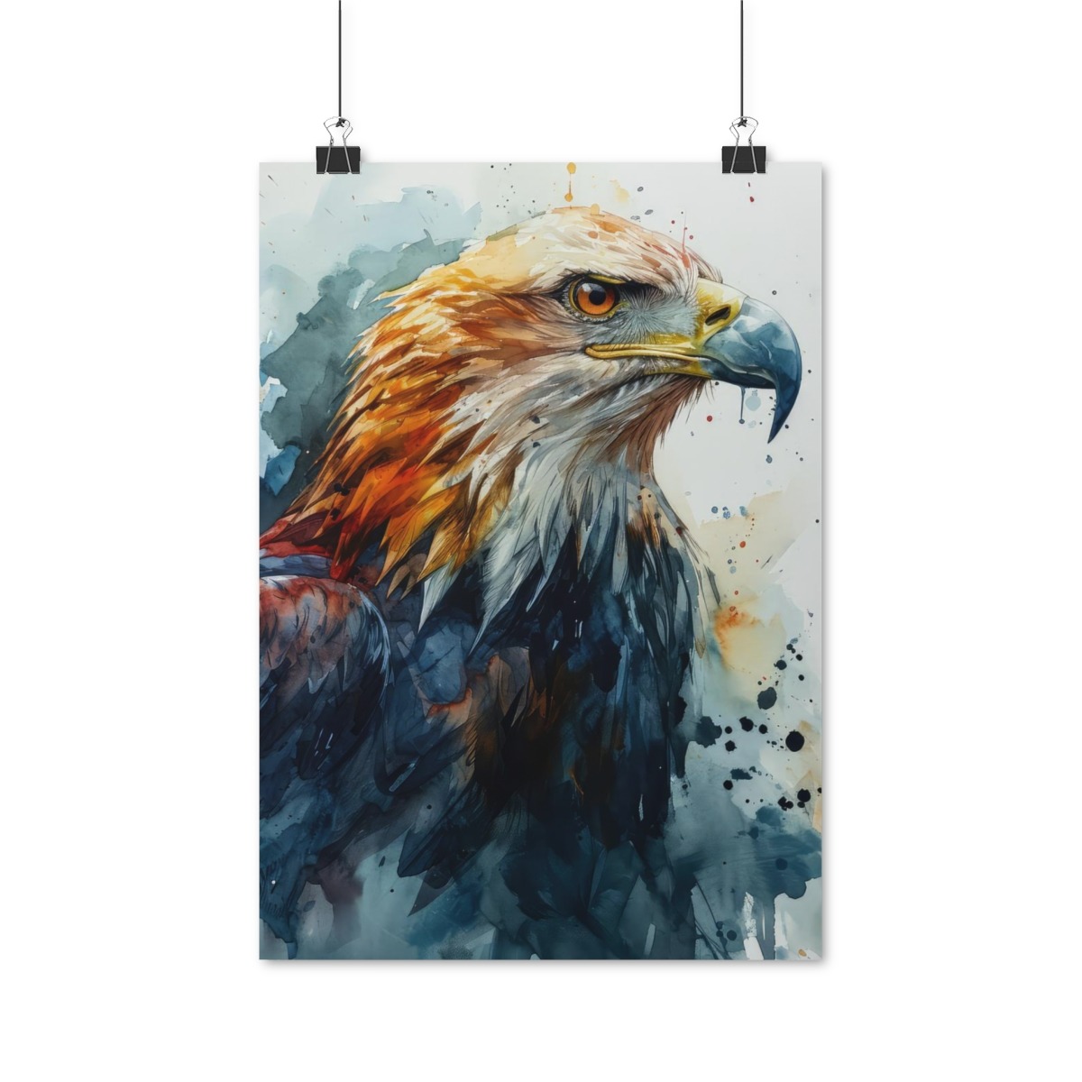 Adler Aquarell Poster - Majestätischer Vogel, 4 Größen, Matt/Glanz