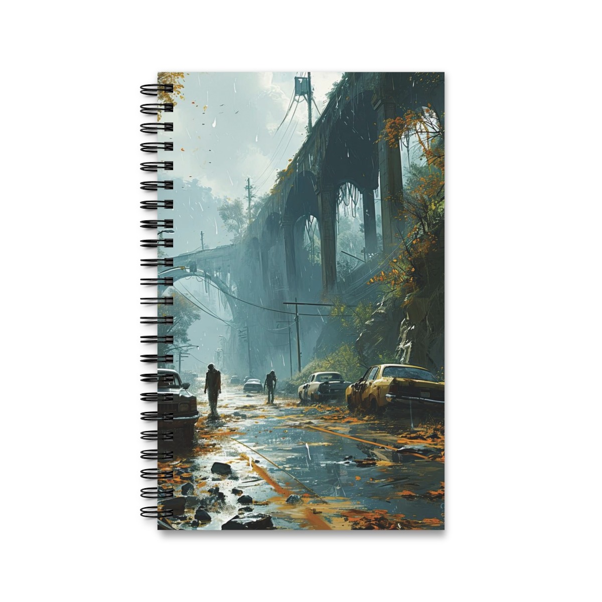 Notizbuch mit Zombie-Brücken-Aquarell