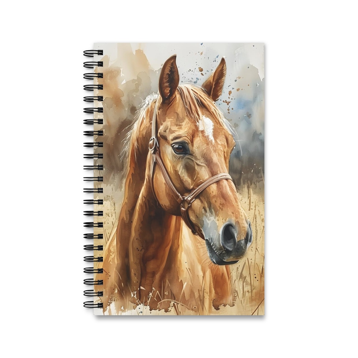 Pferde Aquarell Notizbuch - Ringbindung, Auswahl: Blanko, Liniert, Punktraster, Planer