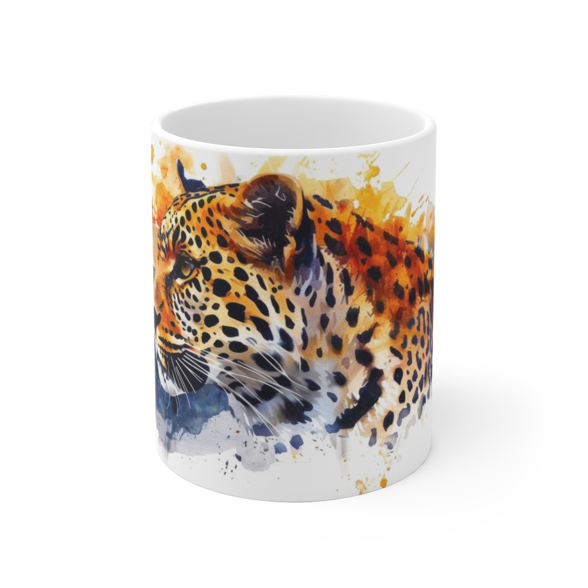 Leopard Aquarell Tasse - Majestätisches Raubtier Design Becher