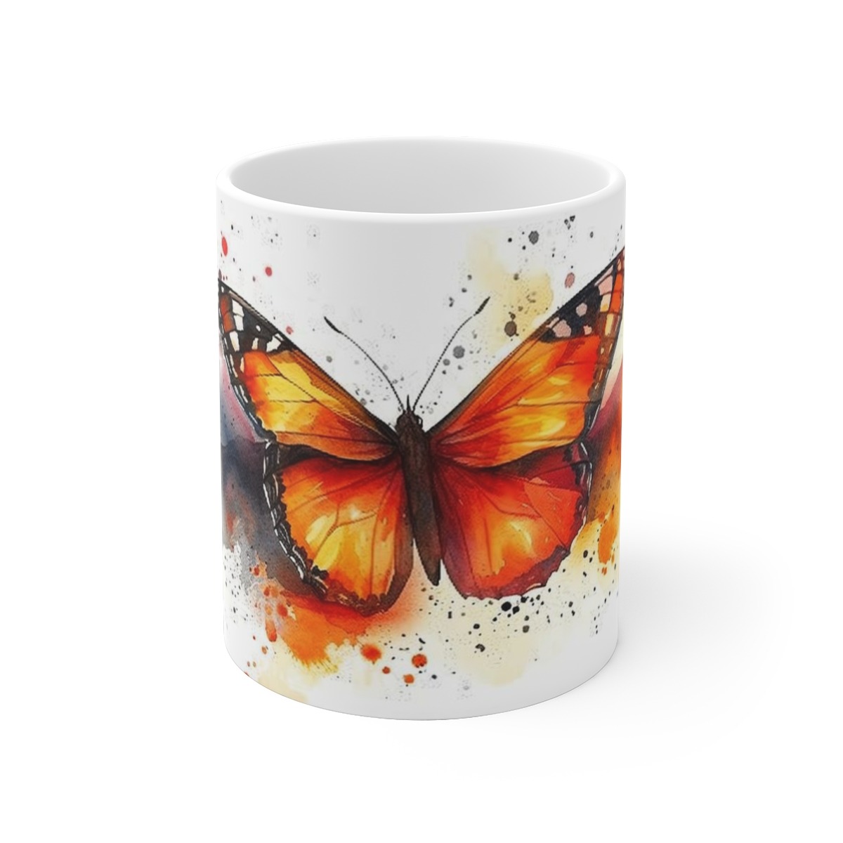 Schmetterling Aquarell Tasse - Lebhafte Farben, Keramik, Geeignet für Mikrowelle, 330ml/440ml