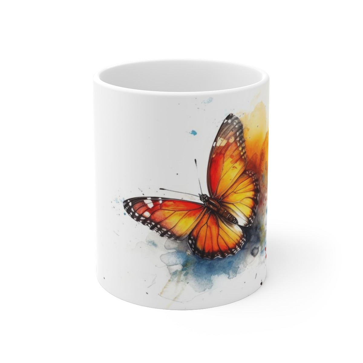 Atemberaubende Aquarell Schmetterling Becher, Weiße Keramik Kaffee- & Teetasse, Ideales Geschenk