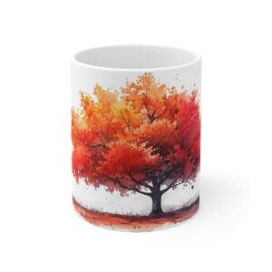 Herbstliches Ahorn Wasserfarben Keramikgefäß
