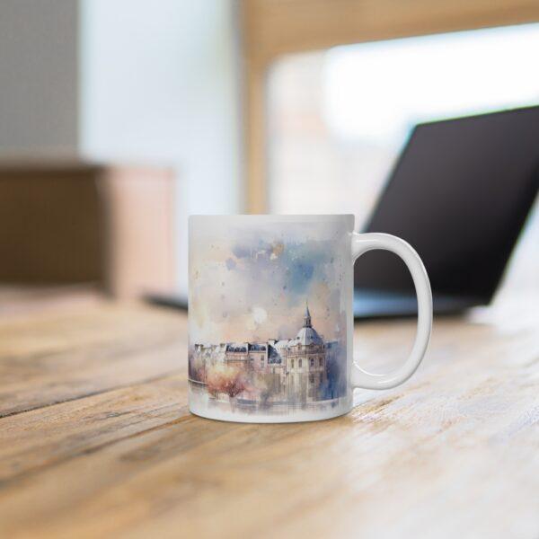 Aquarell Skyline Paris Tasse – Stilvolle Kaffeetasse als Geschenk