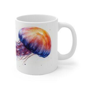 Aquarell Quallen Tasse - Unterwasserwelt Design für Kaffeeliebhaber