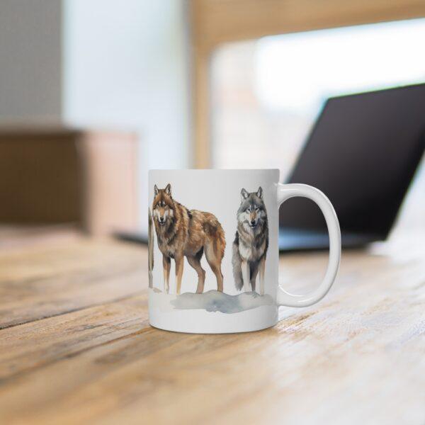 Wolfsrudel Aquarell Tasse - Wildtier Design Becher für Natur- und Wolfsliebhaber