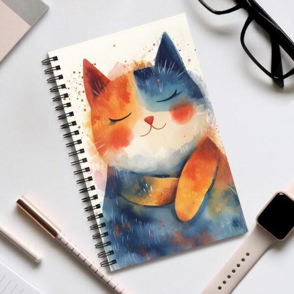 Katzen-Aquarell-Notizbuch – Auswahl: Blanko, Linien, Punktraster, Planer