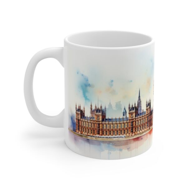 Weiße Tasse mit Watercolor Big Ben Motiv – Perfektes Geschenk für Reisefreunde und Weltenbummler