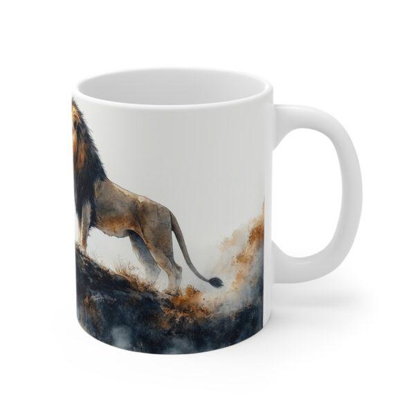 Aquarell Tasse mit Löwen-Motiv - Kaffeetasse für Tierliebhaber im Wildtier-Design