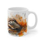 Keramiktasse mit Aquarell-Ottermotiv - Ideal für Tierliebhaber