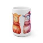 Niedliche Lama/Alpaka Aquarell Tasse - Kinderfreundlicher Becher für Tierliebhaber