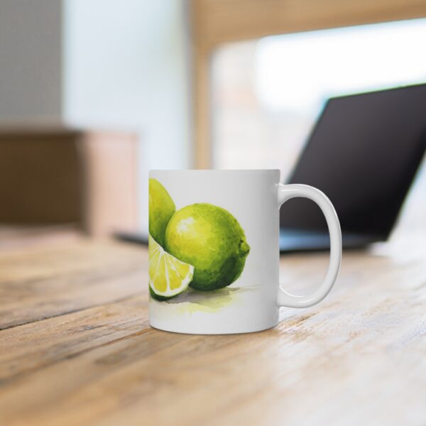 Erfrischende Limetten Aquarell Tasse - Zitrus Design für Vitalität und Genuss