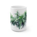 Cannabis Aquarell Becher - Hanfpflanze Design für Botanik-Liebhaber und Naturfreunde