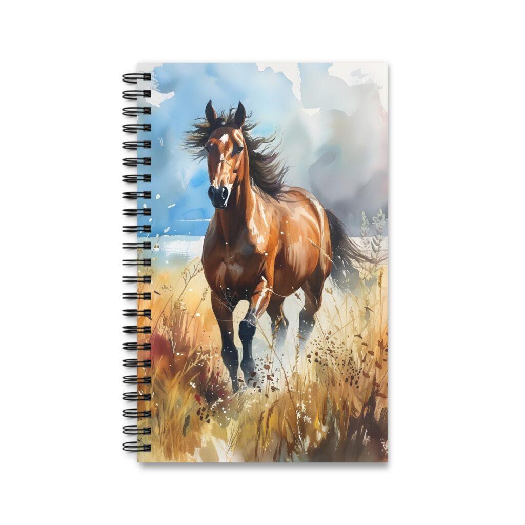 Aquarell Pferd Notizbuch &ndash; Blanko, Linierte & Punktraster Seiten, Ideal f&uuml;r kreative Notizen und Planungen