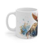 Aquarell Elch Tasse - Keramiktasse mit majestätischem Design, mikrowellenfest