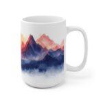 Berglandschaft Tasse mit Sonnenuntergang – Ideal für Bergfreunde, Kaffeetasse mit Komfort-Griff als Geschenk