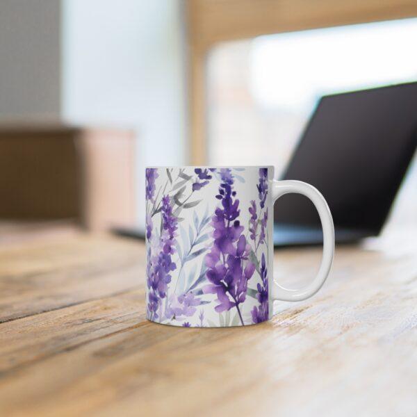 Entspannende Lavendel Aquarell Tasse – Keramiktasse für Teegenuss und stilvolle Dekoration