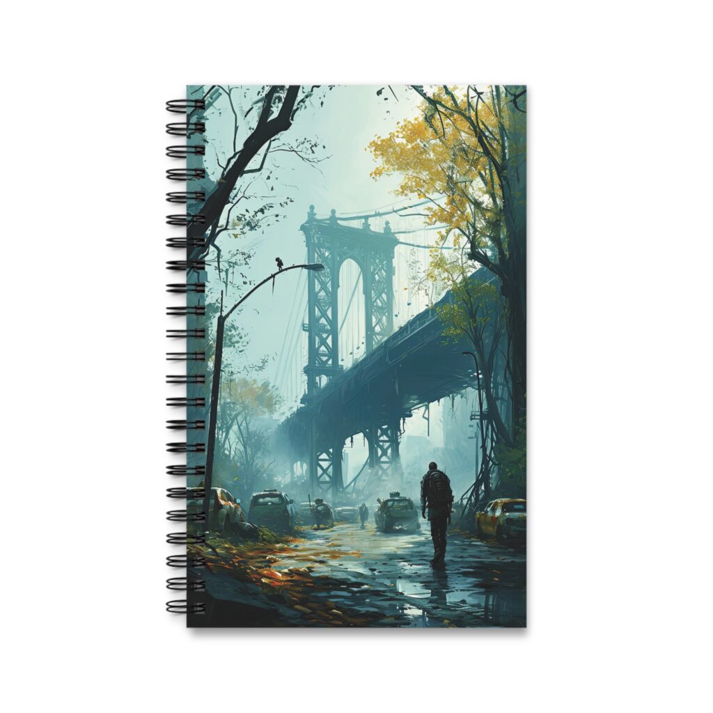 Aquarell Zombie-Br&uuml;cke Ringnotizbuch - 4 Varianten: Blanko, Liniert, Punktkariert, Aufgabenplaner