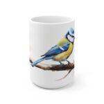 Blaumeise Aquarell Tasse - Stylischer Vogel Design Becher für Vogelbeobachter und Naturfreunde