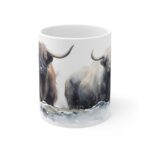 Majestätische Yak Aquarell Tasse – Becher für Naturliebhaber und Wildnisfreunde