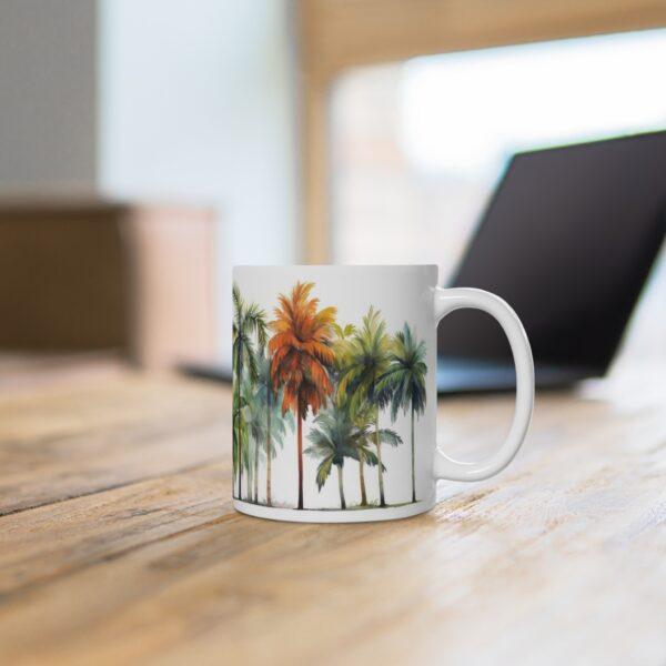 Aquarell Tasse mit Palmenmotiv – Ideal für Kaffeeliebhaber und Urlauber!