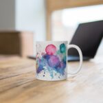 Abstrakte Wasserfarben Tasse – Künstlerischer Aquarell Becher für Kunstliebhaber und Kreative