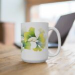 Ginkoblätter Aquarell Tasse - Stilvoller Becher mit botanischem Design für Natur- und Kunstliebhaber