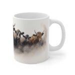 Weiße Keramiktasse mit Rinder-Motiv im Aquarell-Stil - Perfektes Geschenk für Landwirte und Tierliebhaber