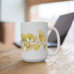 Ginkoblätter Aquarell Tasse - Stilvolle Naturmotive für Teeliebhaber und Naturliebhaber