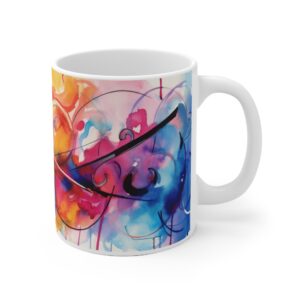 Abstrakte Violine Tasse - Aquarell Geige Becher für Musik- und Kunstliebhaber