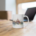 Aquarell Skyline Hamburg Tasse – Bedruckte Kaffeetasse als Geschenk