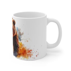 Bunte Aquarell Grizzly Bär Tasse aus Keramik – Perfekte Geschenkidee für Kaffee- und Teeliebhaber