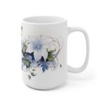 Aquarell Mondblumen Tasse - Weiße Keramiktasse für Blumenliebhaber und Naturfreunde