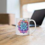 "Geschenktasse mit Aquarell Mandala Design - Kunstvoll bedruckte Kaffeetasse für besondere Anlässe"