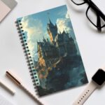 Aquarell Mystisches Schloss Notizbuch - Ringbindung in Blank, Liniert, Punktraster und Planer Varianten