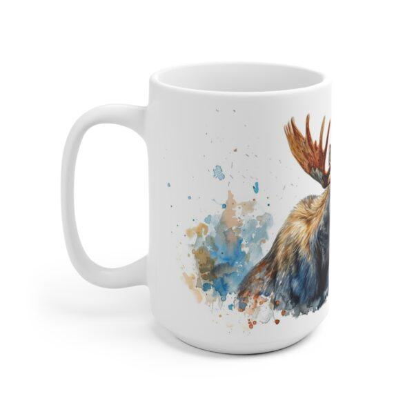 Aquarell Elch Tasse - Keramiktasse mit majestätischem Design, mikrowellenfest