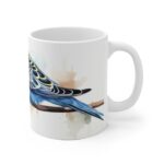 Weiße Kaffee Tasse mit Wellensittich Print | Ideal für Vogelliebhaber und Tierfreunde