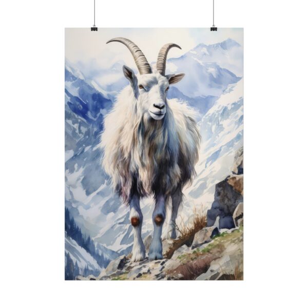 Majestätisches Steinbock Aquarell Poster - Bergtier Kunstwerk für Tierliebhaber