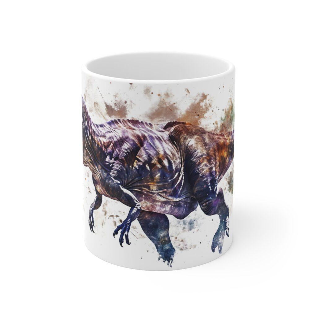 Dinosaurier Tasse mit Tyrannosaurus Rex Aquarell - Perfektes Geschenk f&uuml;r Pal&auml;ontologie-Fans und Dino-Liebhaber