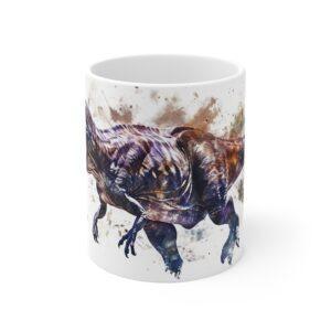 Dinosaurier Tasse mit Tyrannosaurus Rex Aquarell - Perfektes Geschenk für Paläontologie-Fans und Dino-Liebhaber