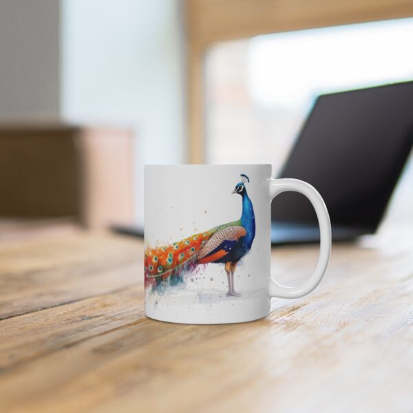 Pfau Aquarell Tasse – Eleganter Becher für Vogelliebhaber und Kunstfreunde