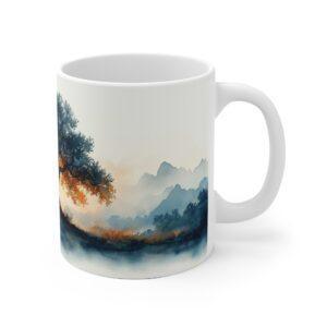 Alte Eiche Kaffeetasse mit Eichenbaum-Motiv – Ideal für Naturliebhaber, spülmaschinenfest und mikrowellengeeignet