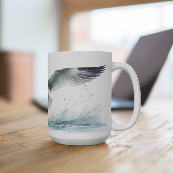 Fliegende Möwe Aquarell Tasse - Becher für Meer- und Vogelliebhaber