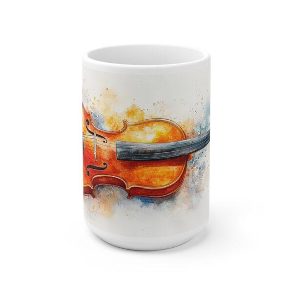 Aquarell Tasse mit Violinen-Motiv - Kaffeetasse für Musikliebhaber