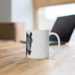 "Weiße Aquarell-Pferde Tasse – Kreatives Geschenk für Pferdefans"